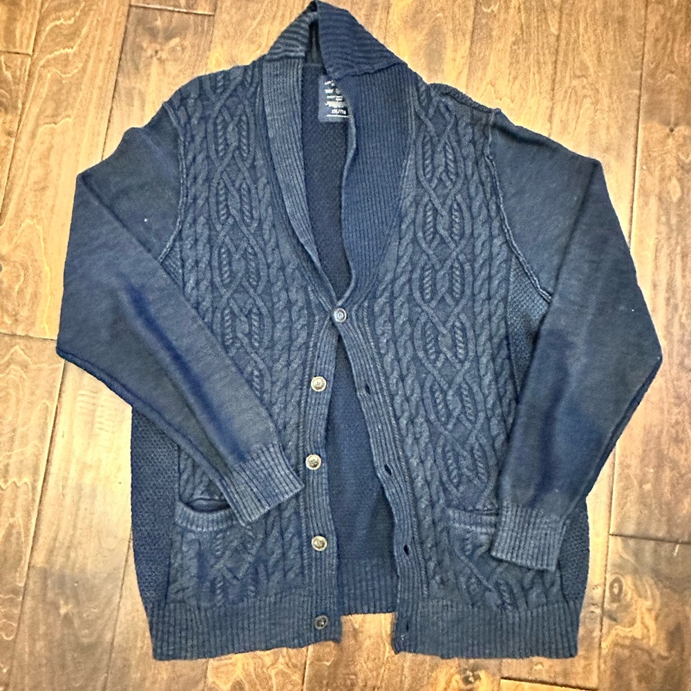 American Eagle Outfitters Dark Blue Cable Knit Cardigan